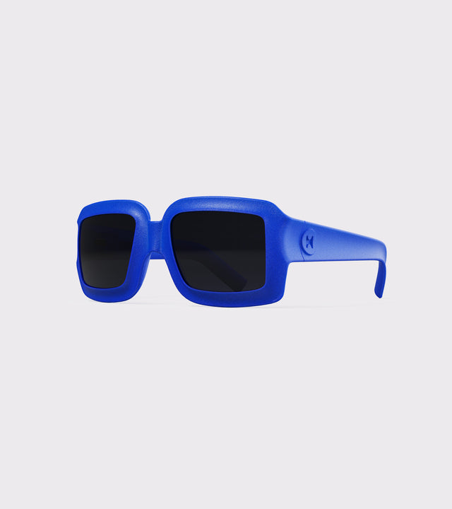 Stylish Asia Fit  blue square sunglasses with dark lenses, ideal for those seeking a Hip Pop look