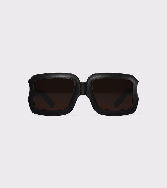 Asia fit fashion-week black square-frame sunglasses with durable 3D-printed design