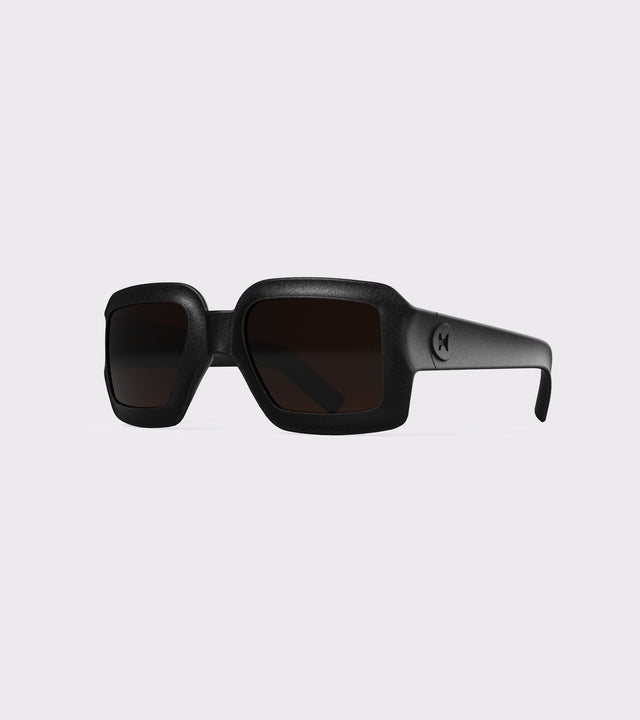 Run DMC black square sunglasses for a sophisticated, contemporary look