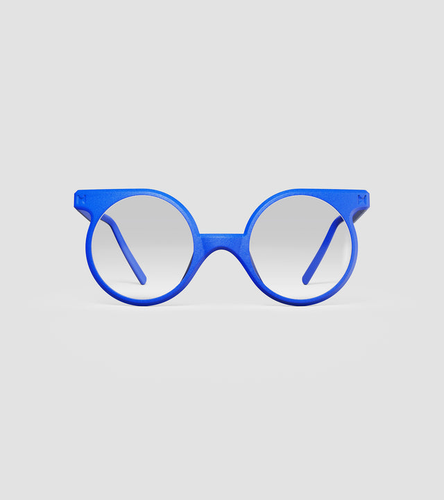 Statement-making Loto round eyeglasses in vibrant blue